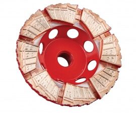 5 x 5/8-11 in. clipper 3x3 ihd single row diamond cup wheel - 70184601766