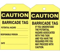 Caution barricade tag potential hazard tag - TB-312