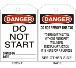 Danger do not start tags - back 2 - LT-111-2