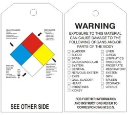 Right-to-know accident prevention tag health fire reactivity - RTK-03