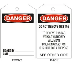 Danger blank tags - back 2 - VT-101-2