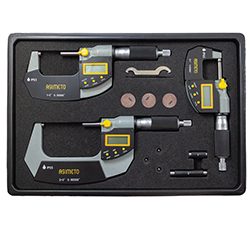 Asimeto 7105639 0-3" 3pc ip65 digital outside micrometer set - 7105639