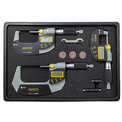 Asimeto 7105639 0-3" 3pc ip65 digital outside micrometer set - 7105639