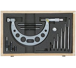 Asimeto 7111061 0-6" x 0.001" interchangeable anvil outside micrometer set - 7111061