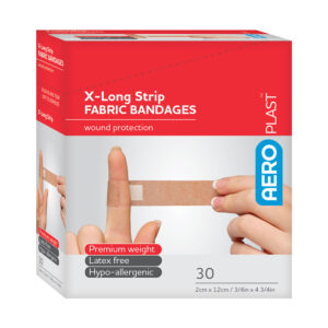 AEROPLAST Fabric X-Long Strip Bandages 3/4in x 4-3/4in 30/box - AFPX501