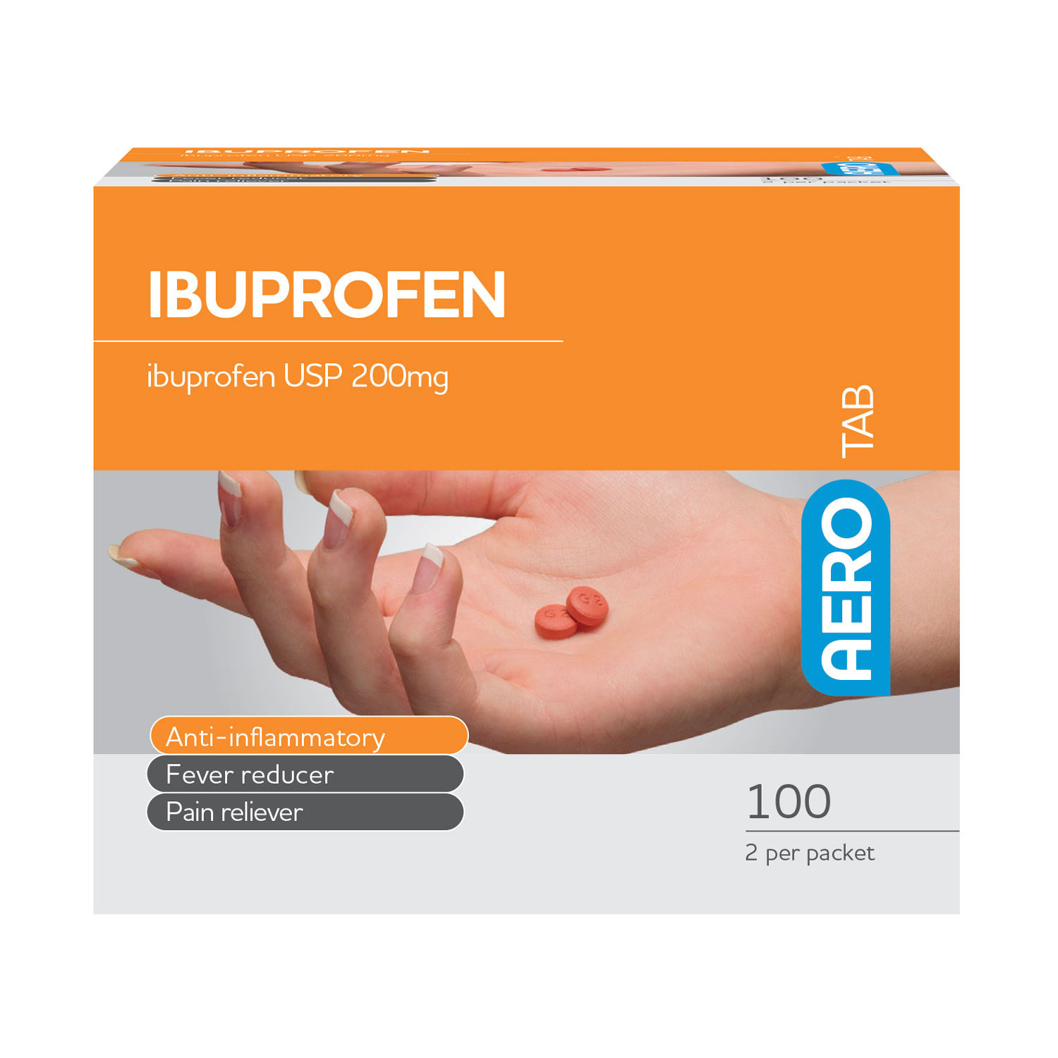 AEROTAB Ibuprofen Tablets 100/box - ATIB100