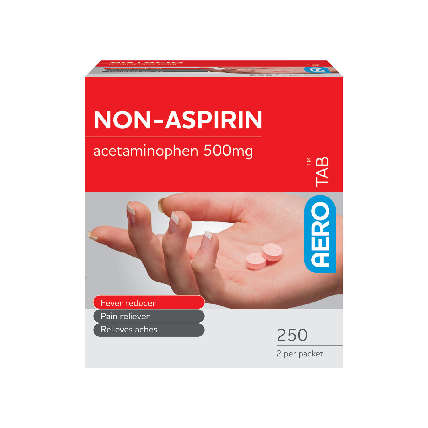 AEROTAB Non-Aspirin Tablets 250/box - ATNA250