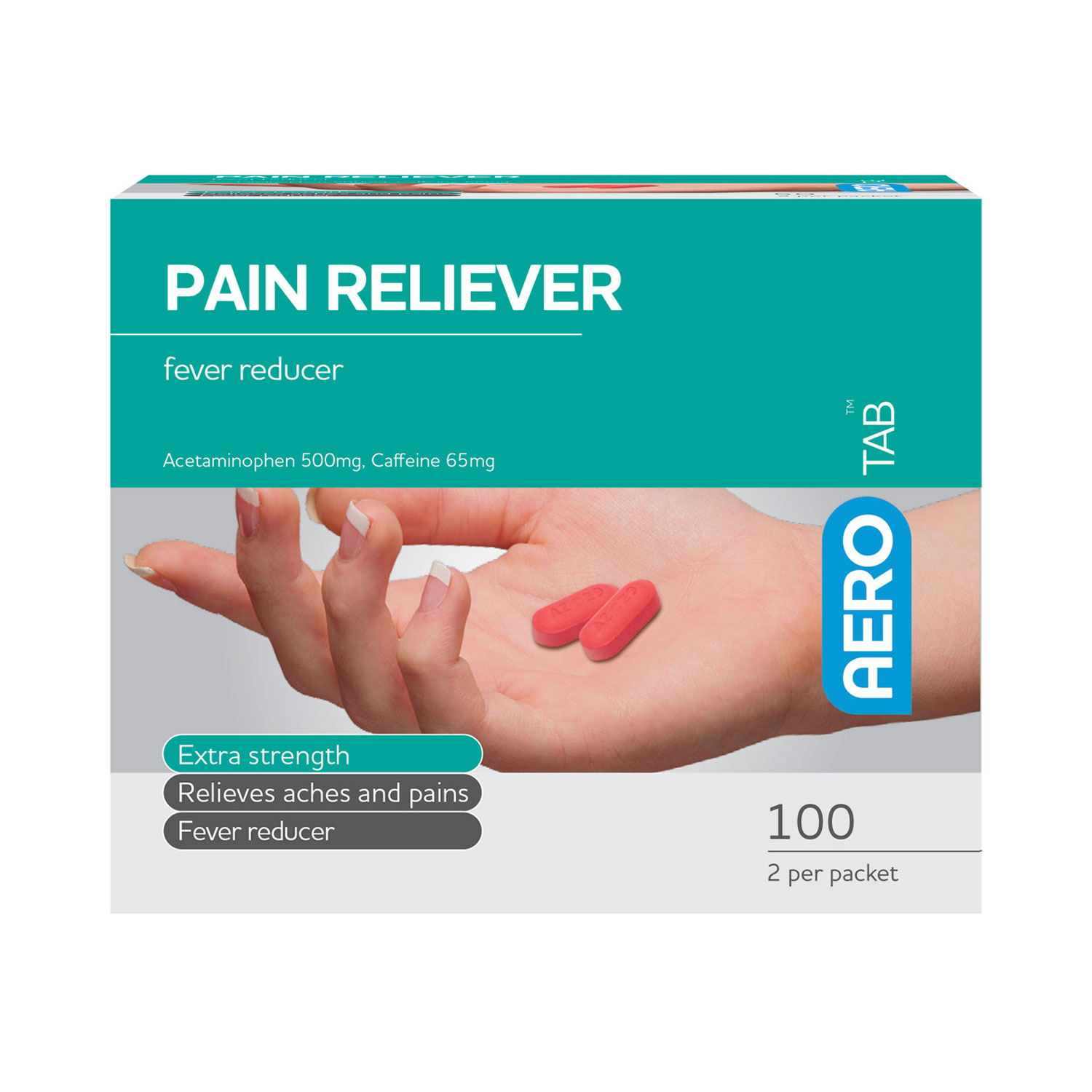 AEROTAB Pain Reliever Tablets 100/box - ATPR100