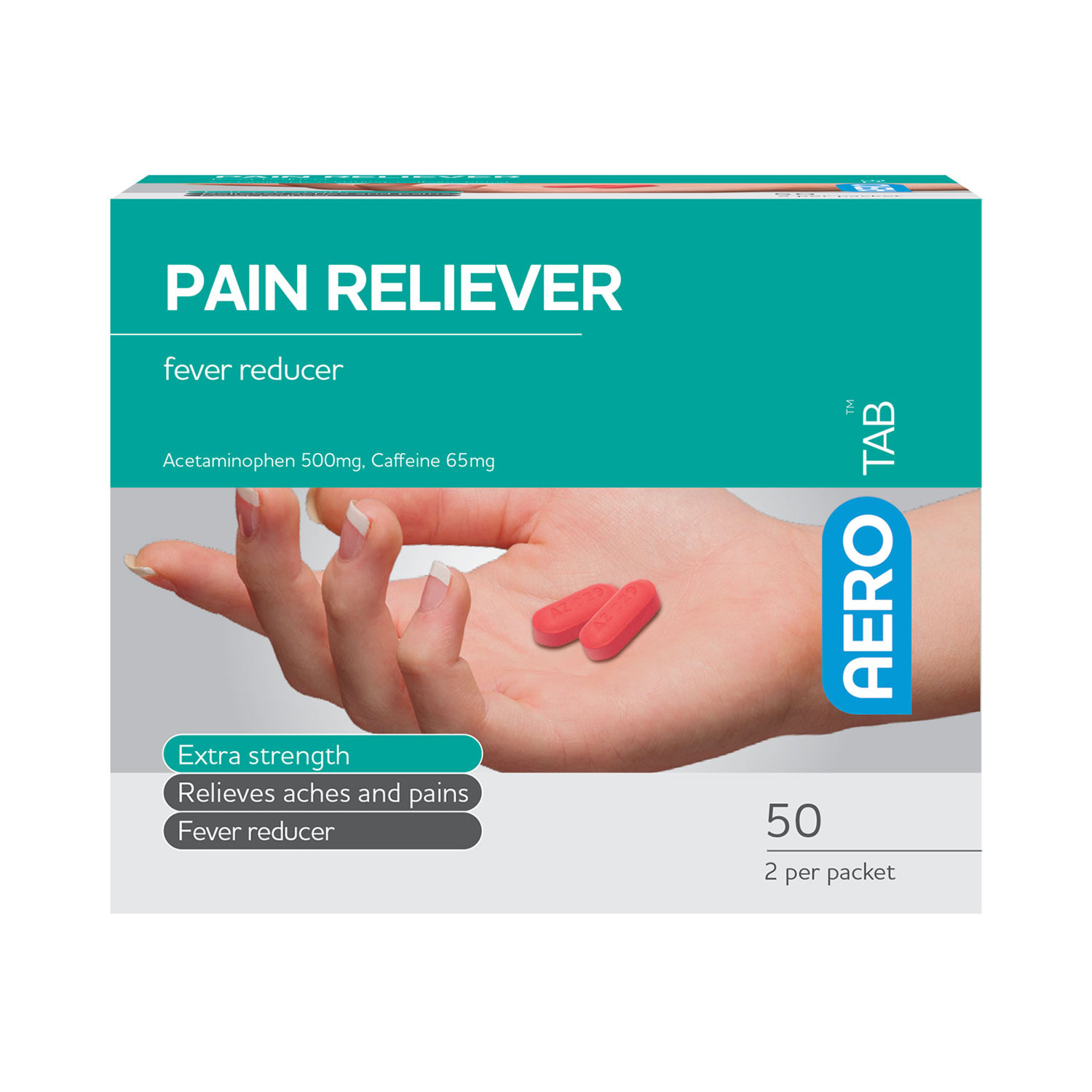 AEROTAB Pain Reliever Tablets 50/box - ATPR50
