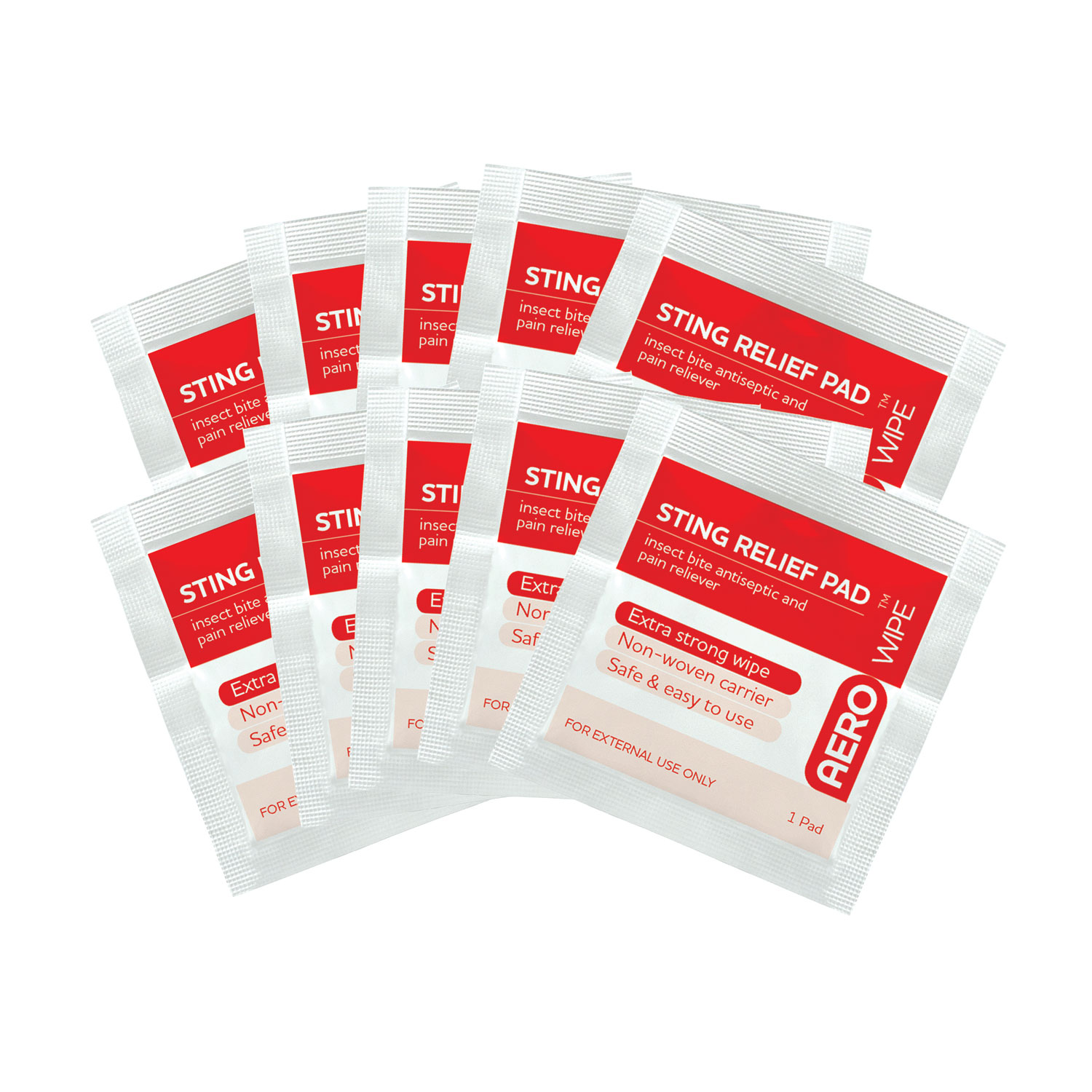 AEROWIPE Sting Relief Wipe 10/bag - AW6010
