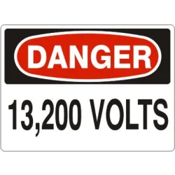 13,200 volts - danger sign - D-870633