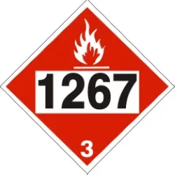 1267 petroleum crude oil - class 3 placard - DOT-12674