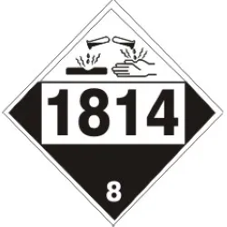 1814 potassium hydroxide solution - class 8 placard - DOT-18144