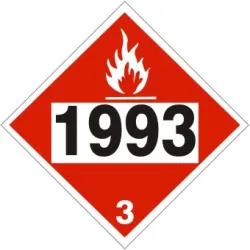 1203 gasoline, gasohol, petrol - class 3 placard - DOT-96751