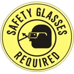 Safety glasses required with eye protection picto floor decal - FD-15