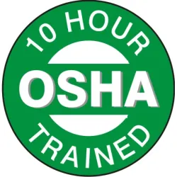 10 hour osha trained - helmet / hard hat markers - HM-125
