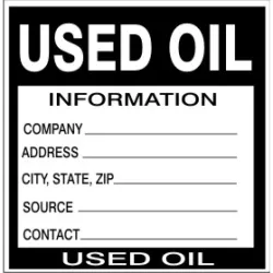 Used oil  information company address city state zip source contact - HW-20744