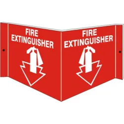 Fire extinguisher with red arrow - projecting wall sign - PWS-4