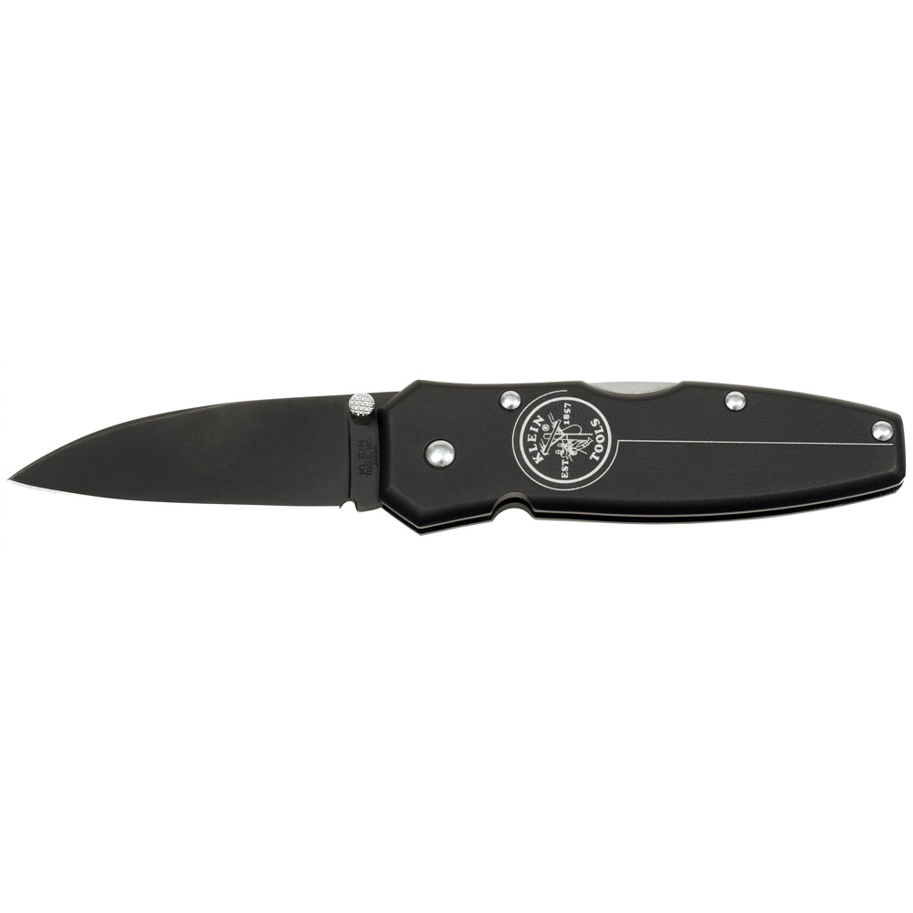 Lightweight Lockback Knife, 2-1/2-Inch Drop Point Blade, Black Handle - KLE 44001-BLK