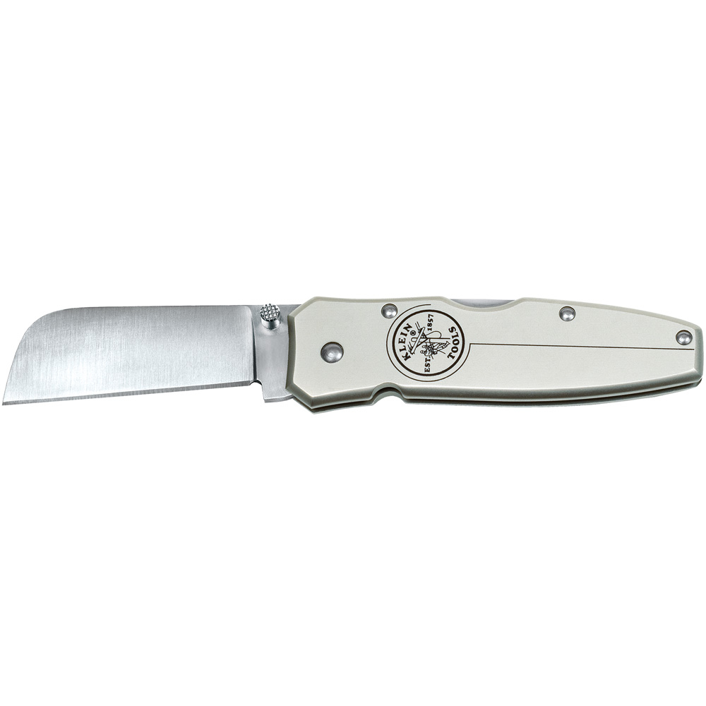 Lightweight Lockback Knife 2-1/2-Inch Coping Blade, Silver Handle - KLE 44007