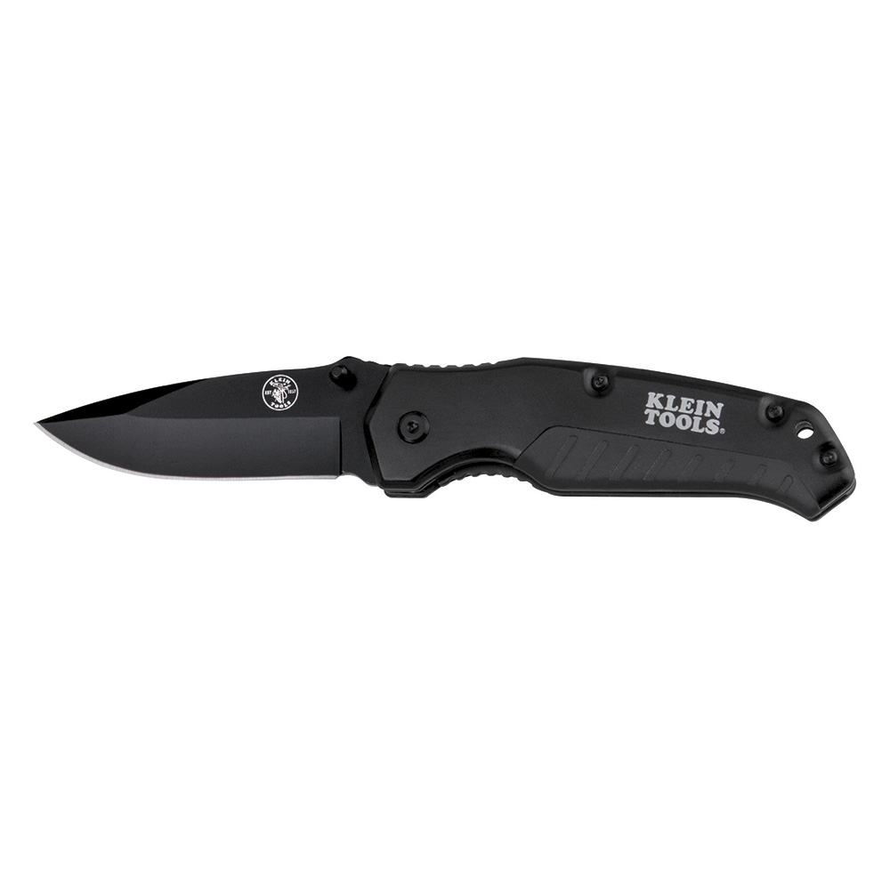 Pocket Knife, Black, Drop Point Blade - KLE 44220
