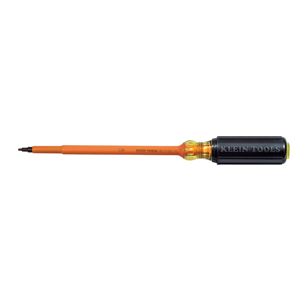Insulated Screwdriver, #1 Square, 7-Inch Round Shank - KLE 661-7-INS