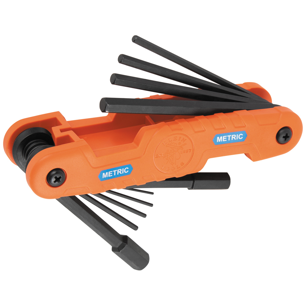 Pro Folding Hex Key Set, 10-Key, Metric Sizes - KLE 70550M