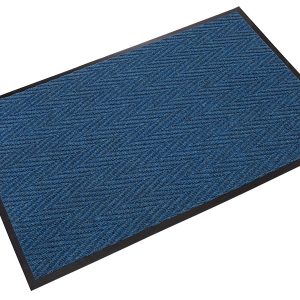 Chevron 3' Custom Steel Blue Scraper/Wiper Mat - CNR0036SBC