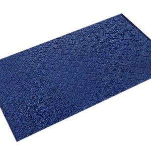 Diamond-Deluxe Duet Medium-Duty Unbacked 3'x5' Crimped Black/Blue Scraper Mat - DX ME35BB