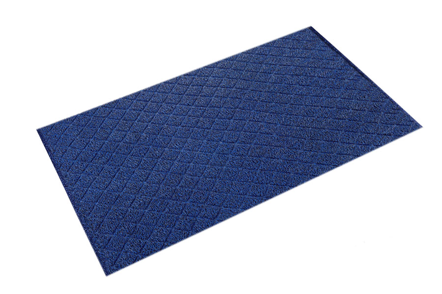 Diamond-Deluxe Duet Medium-Duty Unbacked 3'x5' Crimped Black/Blue Scraper Mat - DX ME35BB