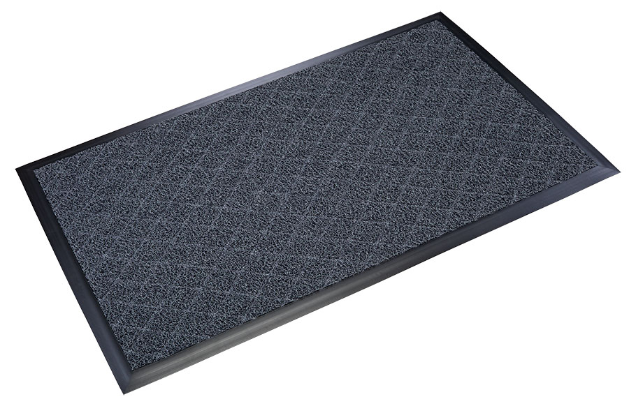 Diamond-Deluxe Duet Medium-Duty Backed 3'x5' Nosed-All Black/Gray Scraper Mat - DX MP35BG