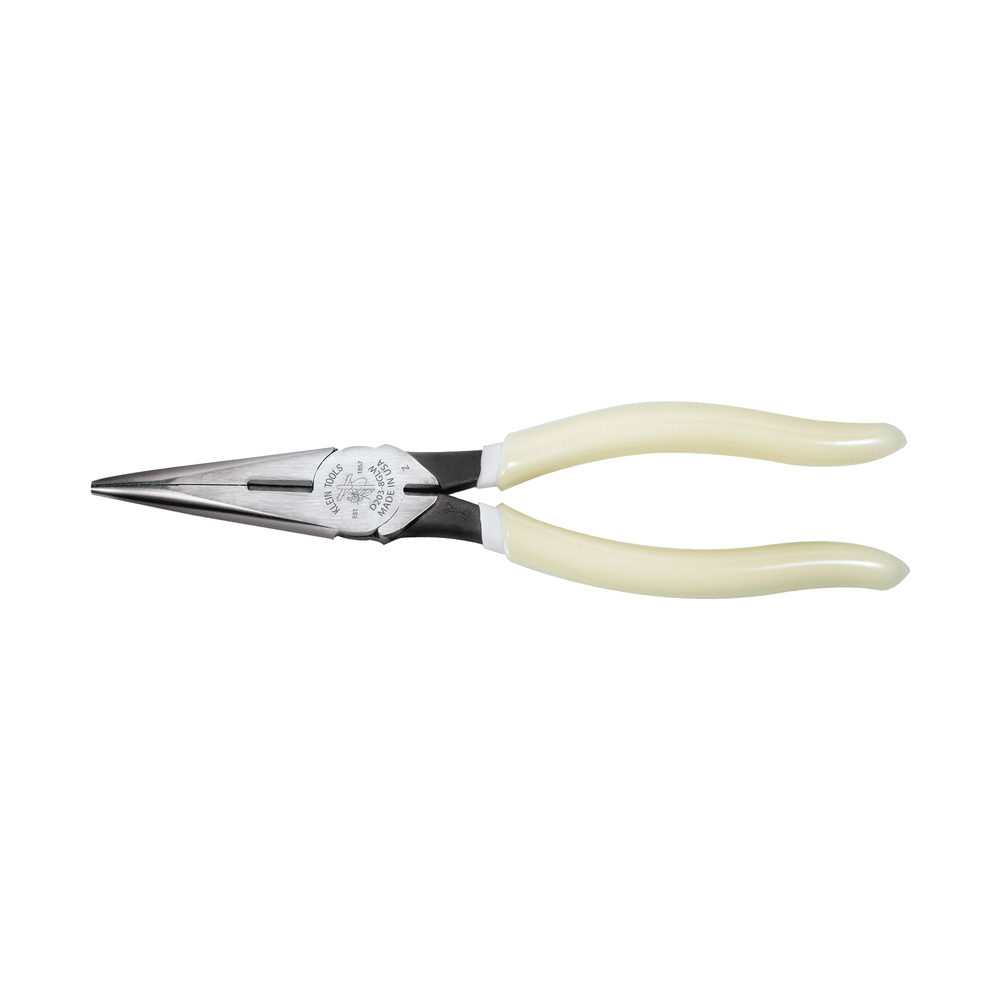 Pliers, Needle Nose Side-Cutters, High-Visibility, 8-Inch - KLE D203-8-GLW
