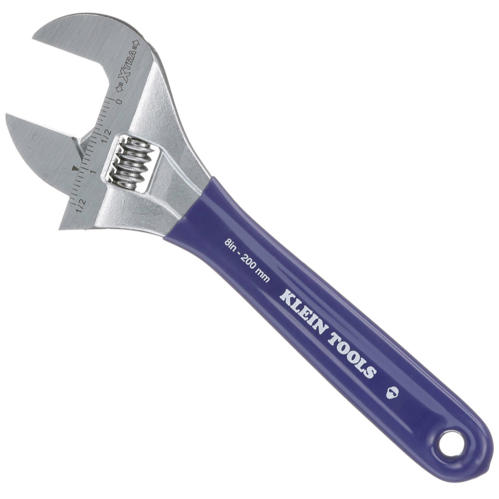 Adjustable Wrench, Extra-Wide Jaw, 8-Inch - KLE D509-8