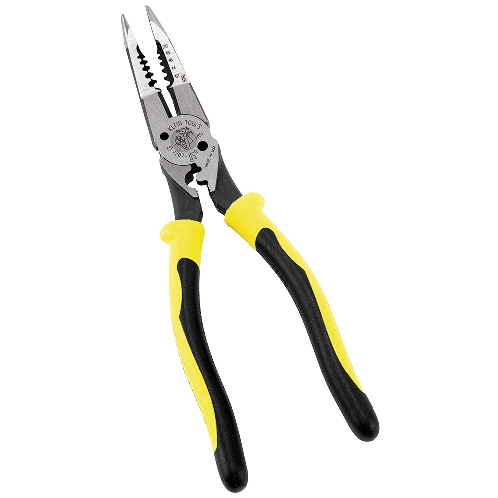 Pliers, All-Purpose Needle Nose Pliers with Crimper, 8.5-Inch - KLE J207-8CR