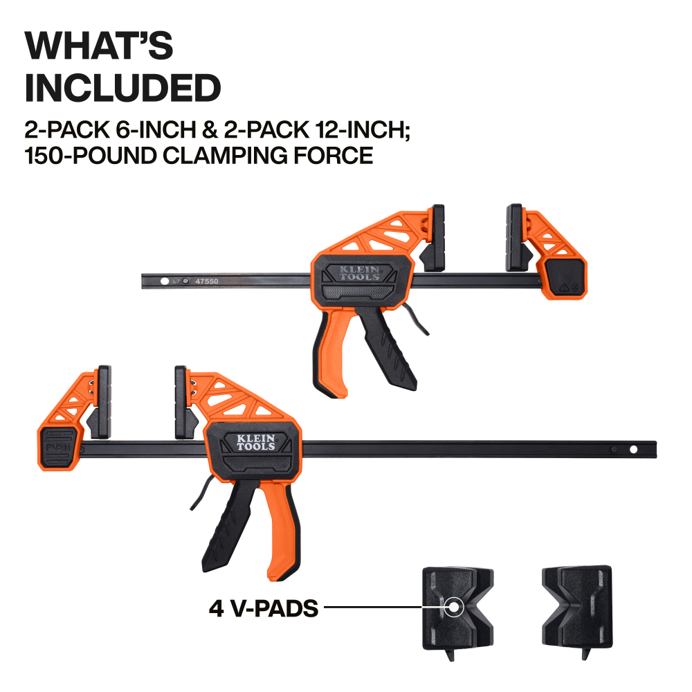 Speed-Klamp 6-Inch and 12-Inch, 150-Pound, 4-Pack - KLE 47552 - Image 2