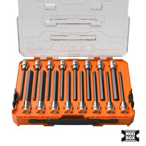 Long Hex Bit Socket Set, SAE and Metric, 16-Piece - KLE 652216HEXL